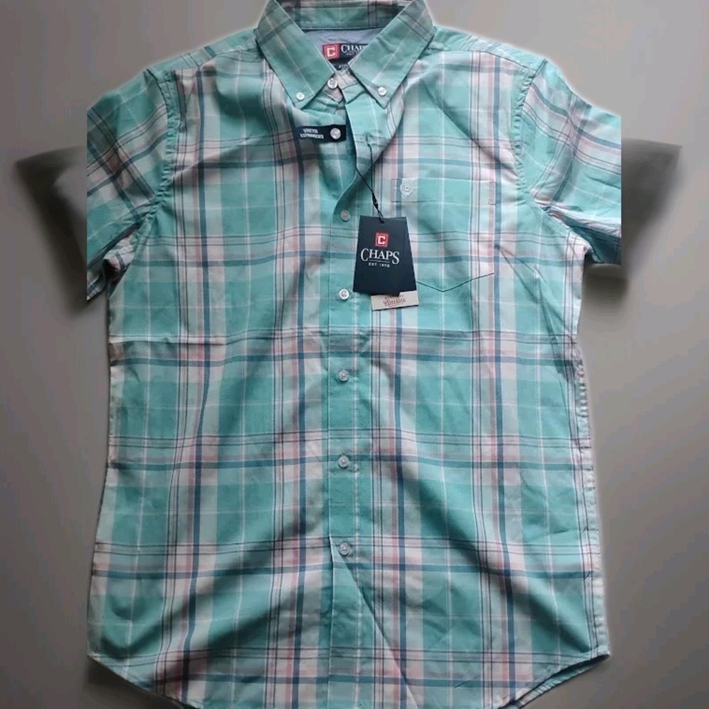 Chaps Ralph Lauren Plaid Island Waters Button Down Size Small - Picture 8 of 8